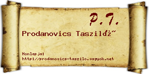 Prodanovics Tasziló névjegykártya
